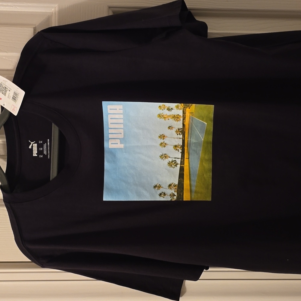 PUMA SIGNATURE BRAND MENS BLACK SHORT SLEEVE TEE-SHIRT SIZE XL